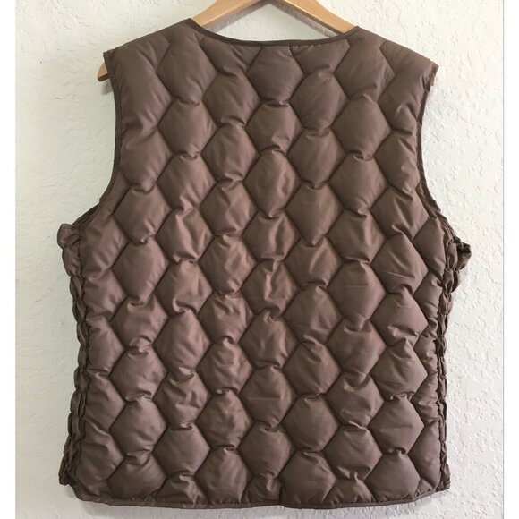 Korean Fashion Puffer Vest New Womens Medium Polyester Filled Quilted Brown - Picture 4 of 11